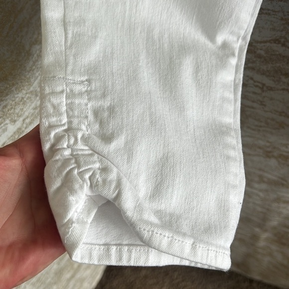 Loft Jeans White Curvy Skinny Crop Slim Pockets Ruched Cuffs Jeans - Picture 8 of 14